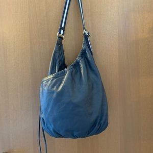 * Marc Jacobs large Asymmetrical Blue Leather Bucket Shoulder Bag